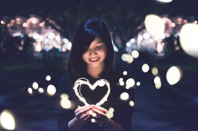 woman with light heart